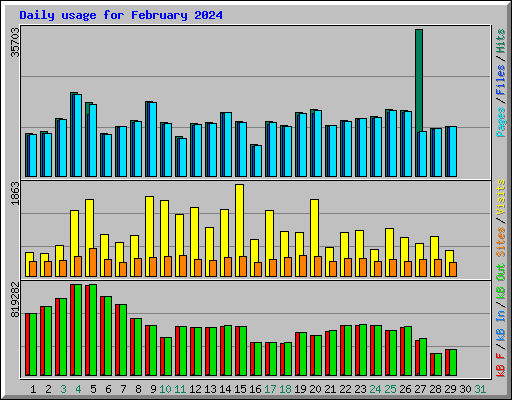 Daily usage for February 2024