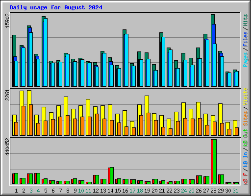 Daily usage for August 2024