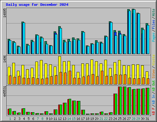 Daily usage for December 2024