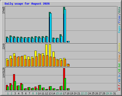 Daily usage for August 2026