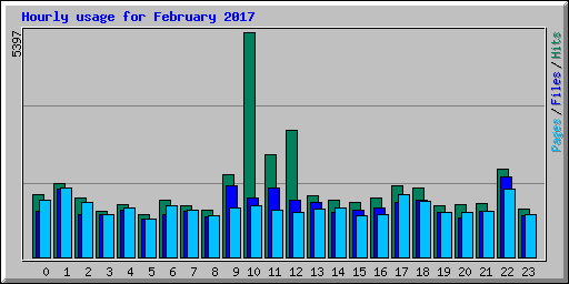 Hourly usage for February 2017