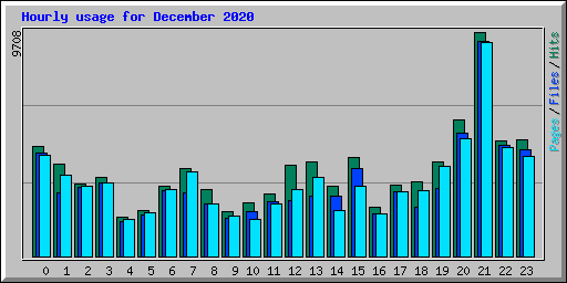 Hourly usage for December 2020