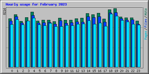 Hourly usage for February 2023