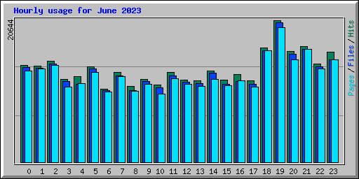 Hourly usage for June 2023