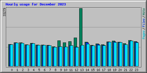 Hourly usage for December 2023