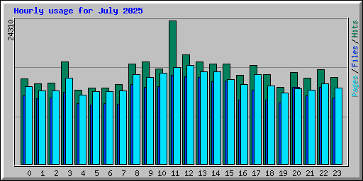 Hourly usage for July 2025